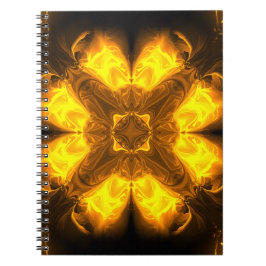 Gouden Vlam Kaleidoscoop Fractale Kunst Notitieboek