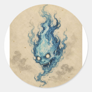 Gouden Vlam Onibi Spirit Sticker