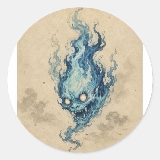 Gouden Vlam Onibi Spirit Sticker (Voorkant)