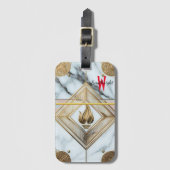 Gouden vlam op Marmer Bagagelabel (Voorkant (verticaal))