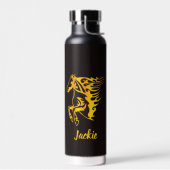 Gouden vlam paard met aangepaste naam waterfles (Links)