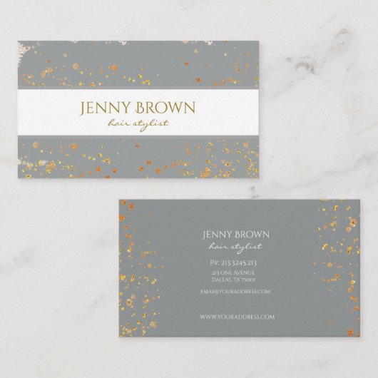 gouden vlekken grijs visitekaartje (Voorkant / Achterkant)