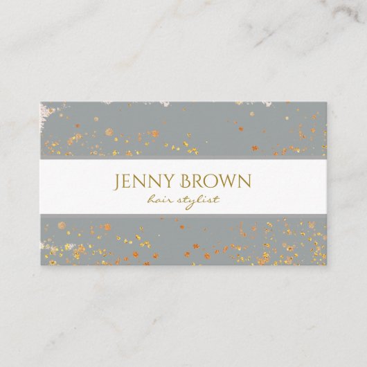 gouden vlekken grijs visitekaartje (Voorkant)