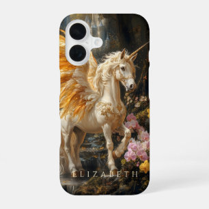 Gouden Vleugelige Pegasus Eenhoorn Griekse Mytholo iPhone 16 Hoesje