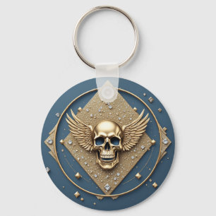 ☠️ Gouden Vleugelige Schedel Gotische Gift Voor Mo Sleutelhanger