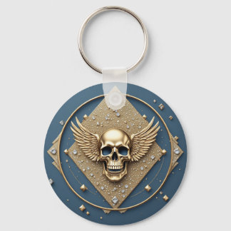 ☠️ Gouden Vleugelige Schedel Gotische Gift Voor Mo Sleutelhanger