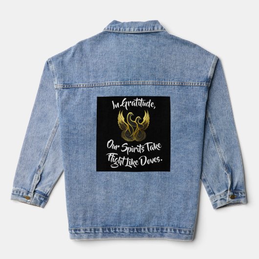 "Gouden Vleugels van Dankbaarheid" Denim Jacket (Achterkant)