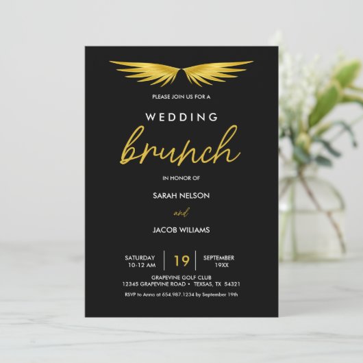 Gouden Vleugels, Zwarte Bruiloftsbrunch na afloop Save The Date (Staand voorkant)