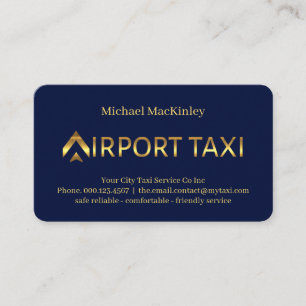 Gouden Vliegtuig Luchthaven Taxi Service Visitekaartje