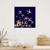 gouden vliegtuigen / luchtreizen poster (Keuken)