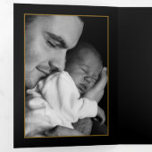 Gouden vlinder, 4 fotocollage Baby Geboorte Drieluik Aankondiging (Binnenzijde eerst)