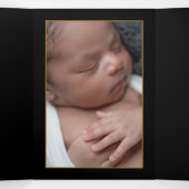 Gouden vlinder, 4 fotocollage Baby Geboorte Drieluik Aankondiging (Binnenkant midden)