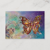 GOUDEN VLINDER, BLAUWGROEN AQUA BLUE SPARKLES Whit Visitekaartje (Achterkant)