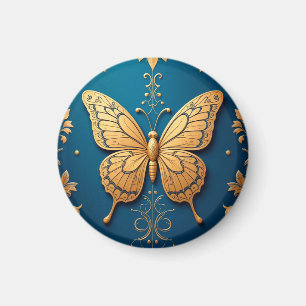 🦋 Gouden Vlinder Bloemaccent Decoratie ✨ Magneet