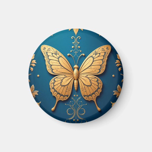 🦋 Gouden Vlinder Bloemaccent Decoratie ✨ Magneet (Voorkant)
