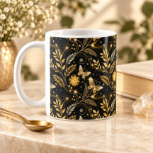 Gouden Vlinder Botanisch Hemels Patroon