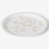 Gouden Vlinder Bruidsfeest Papieren Bordje (Gekanteld)
