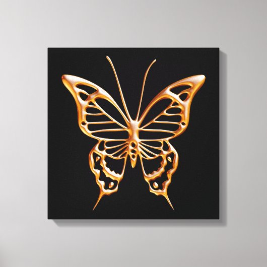 Gouden Vlinder Canvas Afdruk (Voorkant)