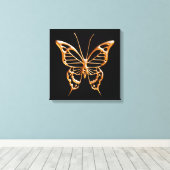 Gouden Vlinder Canvas Afdruk (Insitu (Houten vloer))