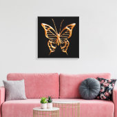 Gouden Vlinder Canvas Afdruk (Insitu (Woonkamer))