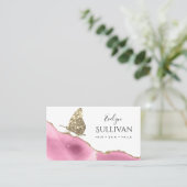 gouden vlinder en roze visitekaartje (Staand voorkant)