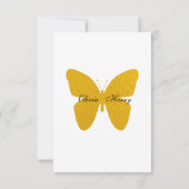 Gouden vlinder - Faux Folie bruiloft uitnodiging (Achterkant)