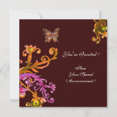 GOUDEN VLINDER, helder roze geel bruin Kaart (Achterkant)