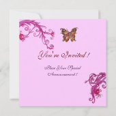 GOUDEN VLINDER, helder roze Kaart (Achterkant)