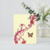 GOUDEN VLINDER, helderrode crème Kaart (Staand voorkant)