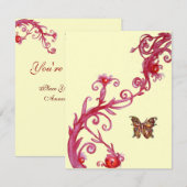 GOUDEN VLINDER, helderrode crème Kaart (Voorkant / Achterkant)