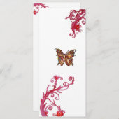 GOUDEN VLINDER , helderrode witte krullen Kaart (Voorkant / Achterkant)