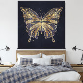 Gouden vlinder hemels esthetisch canvas afdruk (Insitu (Slaapkamer))