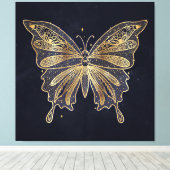 Gouden vlinder hemels esthetisch canvas afdruk (Insitu (Houten vloer))