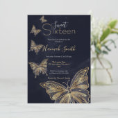 Gouden vlinder hemels esthetisch kaart (Staand voorkant)