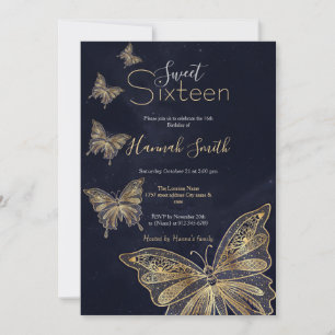 Gouden vlinder hemels esthetisch kaart