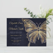 Gouden vlinder hemels esthetisch kaart (Staand voorkant)