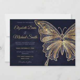 Gouden vlinder hemels esthetisch kaart