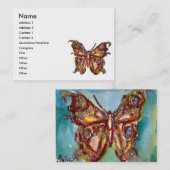 GOUDEN VLINDER IN BLAUW EN WIT VISITEKAARTJE (Voorkant / Achterkant)