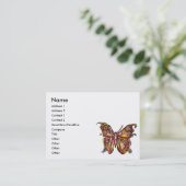 GOUDEN VLINDER IN BLAUW EN WIT VISITEKAARTJE (Staand voorkant)