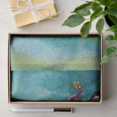 Gouden vlinder in blauwe waterverf tissuepapier (Geschenk)