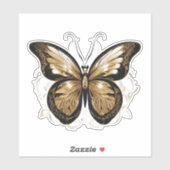 Gouden vlinder in de vlucht sticker (Vel)
