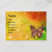 GOUDEN VLINDER IN GEEL GROEN ROOD BRUIN SCHITTERT VISITEKAARTJE (Voorkant)