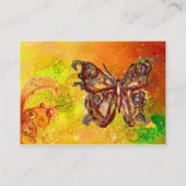 GOUDEN VLINDER IN GEEL GROEN ROOD BRUIN SCHITTERT VISITEKAARTJE (Achterkant)