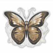 Gouden Vlinder in Vlucht Sticker (Voorkant)