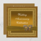 Gouden Vlinder Jubileum Uitnodiging (Voorkant / Achterkant)