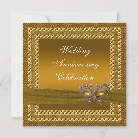 Gouden Vlinder Jubileumfeest Uitnodiging (Voorkant)