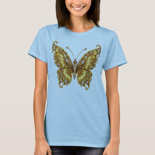Gouden Vlinder – Luxe Schoonheid & Transformatie T-shirt (Voorkant)