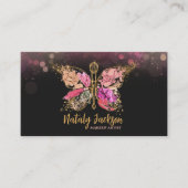 Gouden vlinder make-up borstel visitekaartje (Voorkant)
