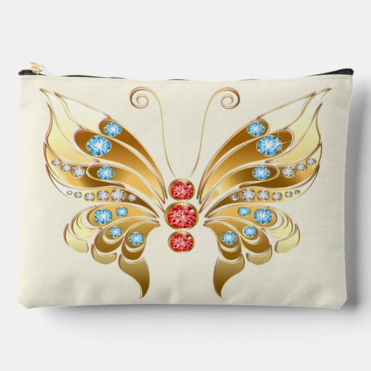 gouden vlinder met Pareltjes Etui (Voorkant)