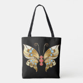 gouden vlinder met Pareltjes Tote Bag (Achterkant)